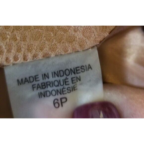 Tan Jay Brown Fax Snake Skin Zipper Front Blazer Career Casual Jacket Size 6P - Picture 9 of 10